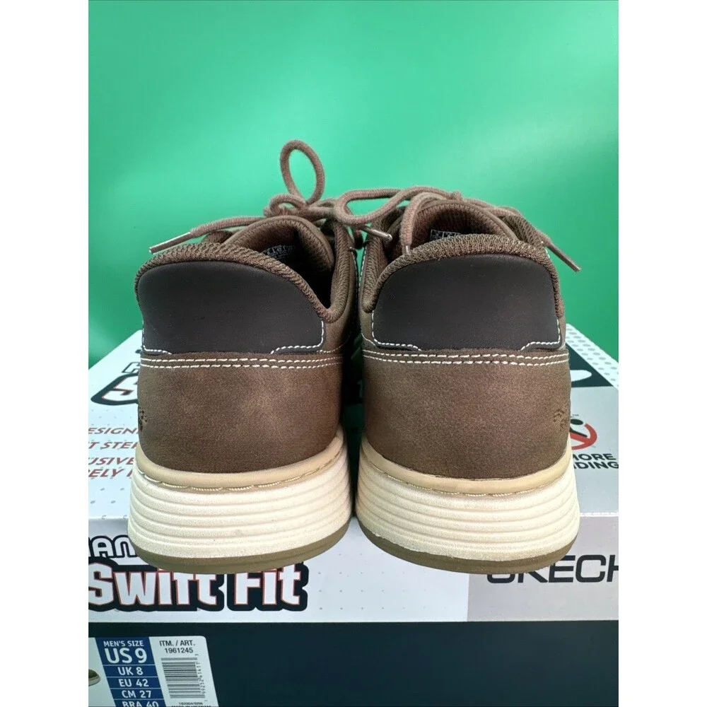 Skechers Hands Free Swift Fit Men’s 9 Brown Waterproof Casual Lace Sneakers